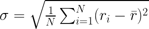 entreprenerdly.com Formula representing the historical volatility of stock returns, where σ is the standard deviation (volatility) and ri​ denotes individual stock returns over a time period N.