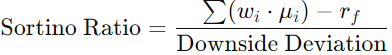 Maximize Sortino Ratio in Multi-objective Portfolio