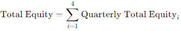 Trailing Twelve Month Total Equity Formula