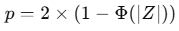 formula 7. pvalue for runs